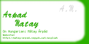 arpad matay business card